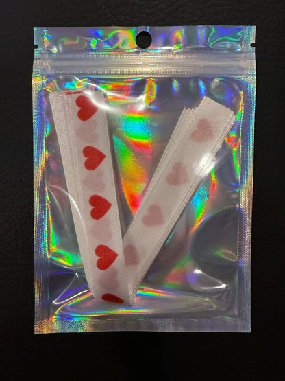 Hearts in a Row - Red on White