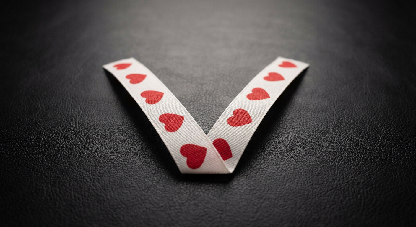 Hearts in a Row - Red on White